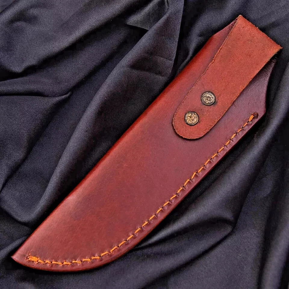 CUSTOM HANDMADE PURE COW LEATHER SHEATH FOR FIXED BLADE KNIFE