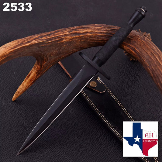 Sykes Fairbairn V-42 Dagger US Special Forces WWII Dagger Knife Leather sheath