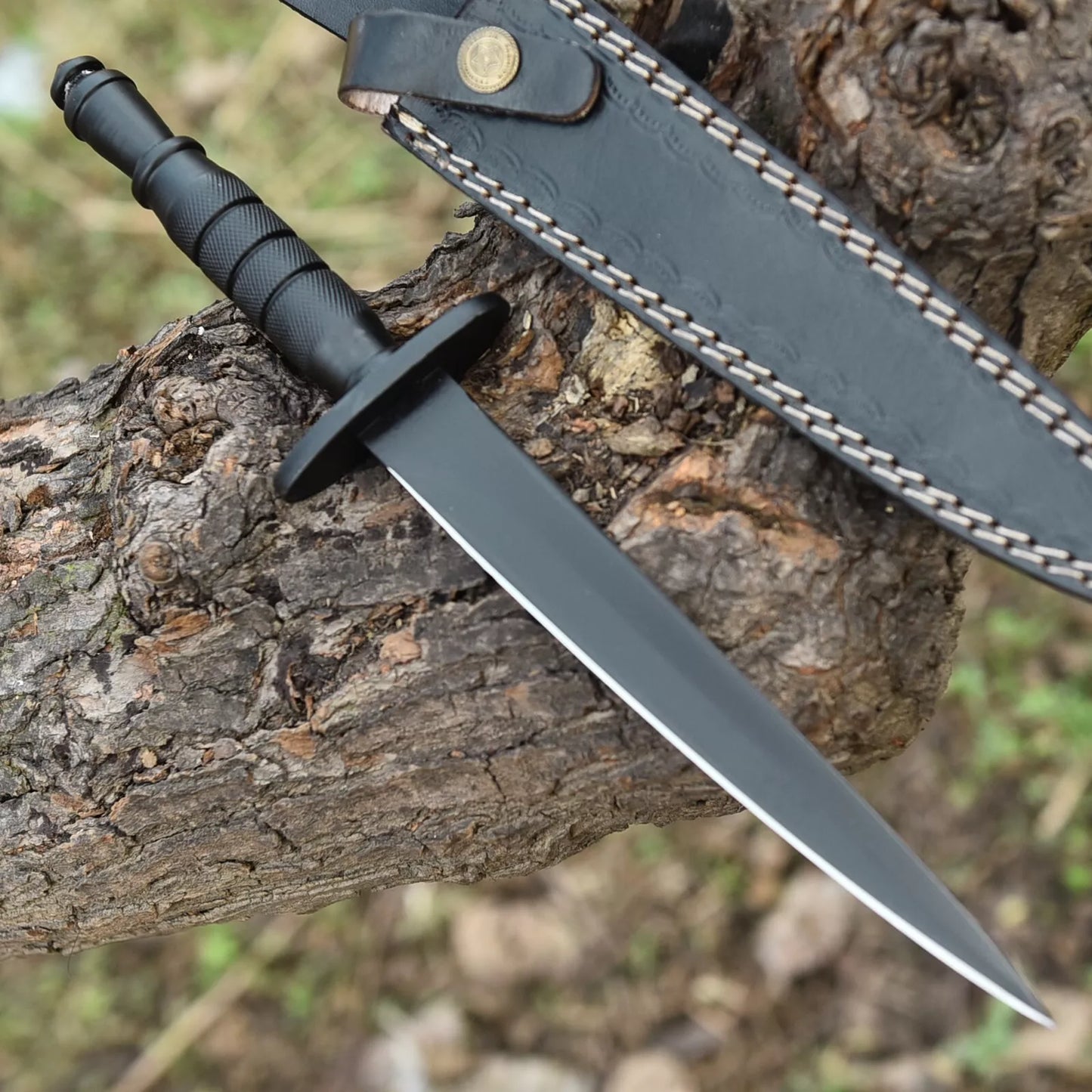 Sykes Fairbairn V-42 Dagger US Special Forces WWII Dagger Knife Leather sheath