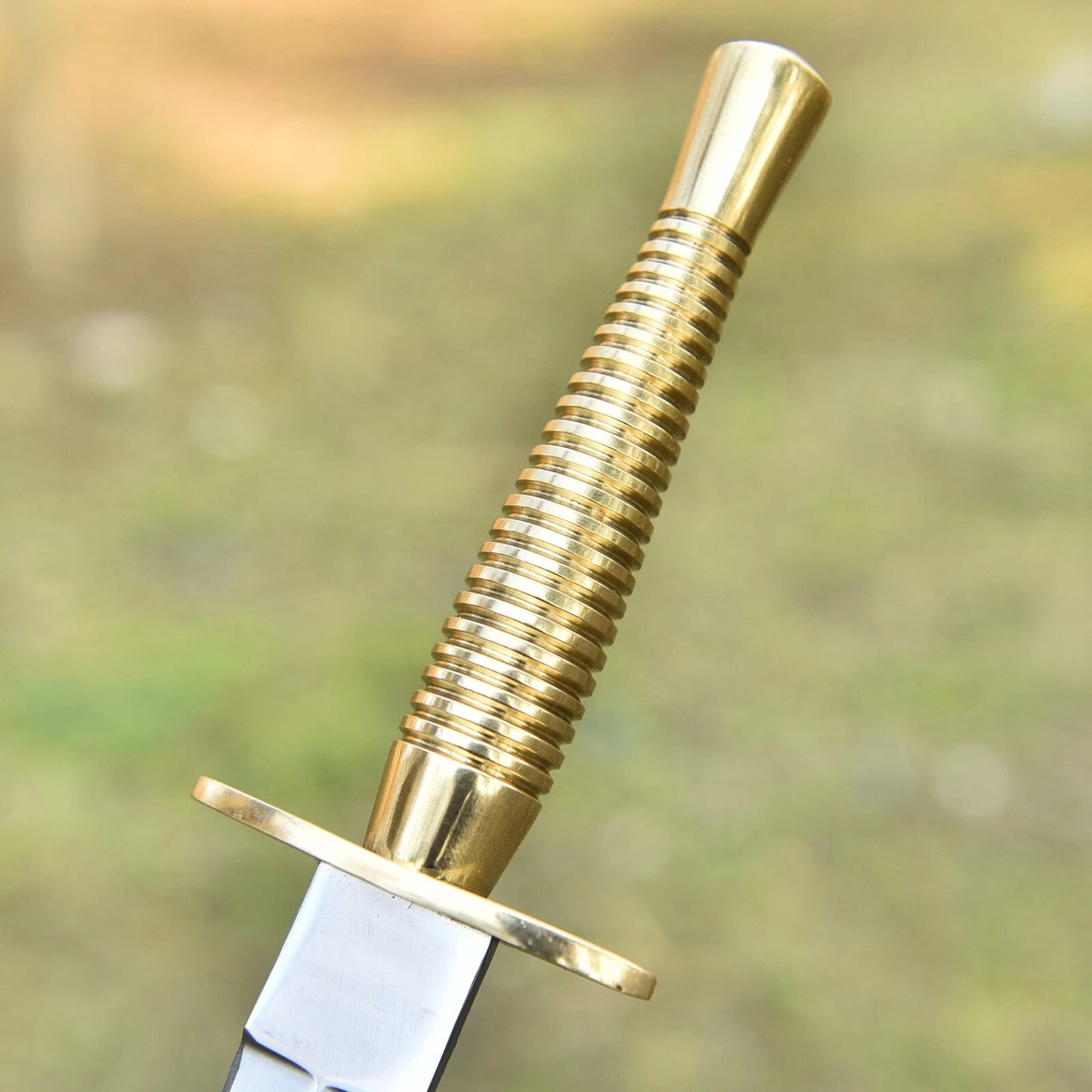 British Army Fairbairn Sykes Commando Knife 3rd Pat Brass Handle With Cover
