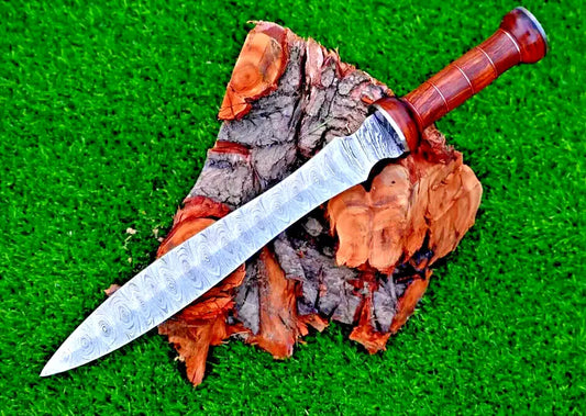 Roman Gladius SWORD Hand Forged Damascus Steel Double Edge gladiator Sword