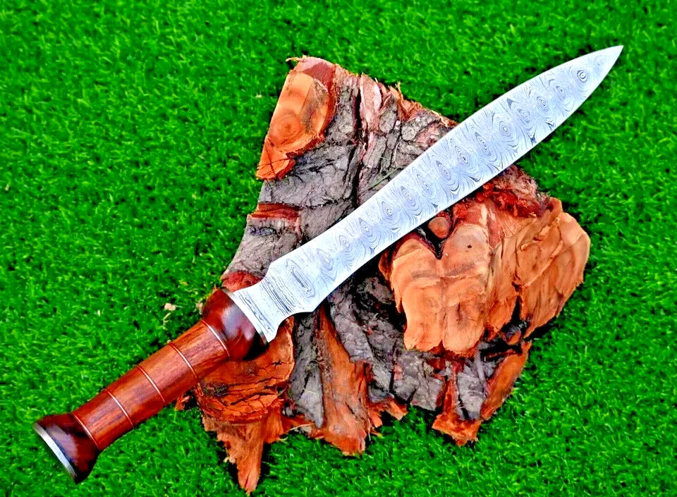 Roman Gladius SWORD Hand Forged Damascus Steel Double Edge gladiator Sword