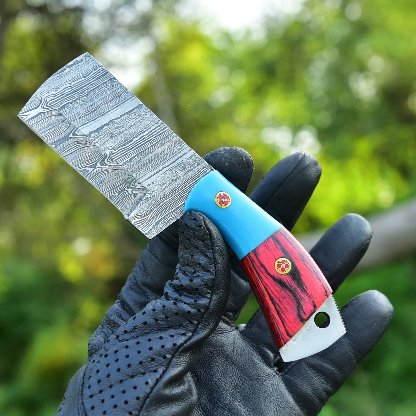 Custom HANDMADE FORGED DAMASCUS Steel Miniature Hunting Fix Blade Knife