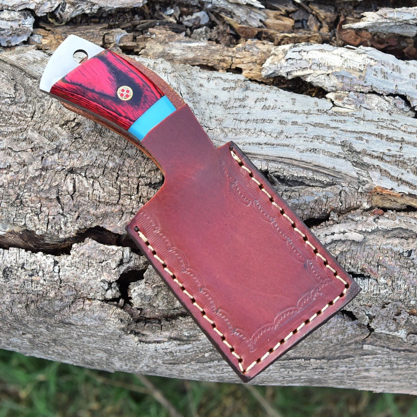 Custom HANDMADE FORGED DAMASCUS Steel Miniature Hunting Fix Blade Knife
