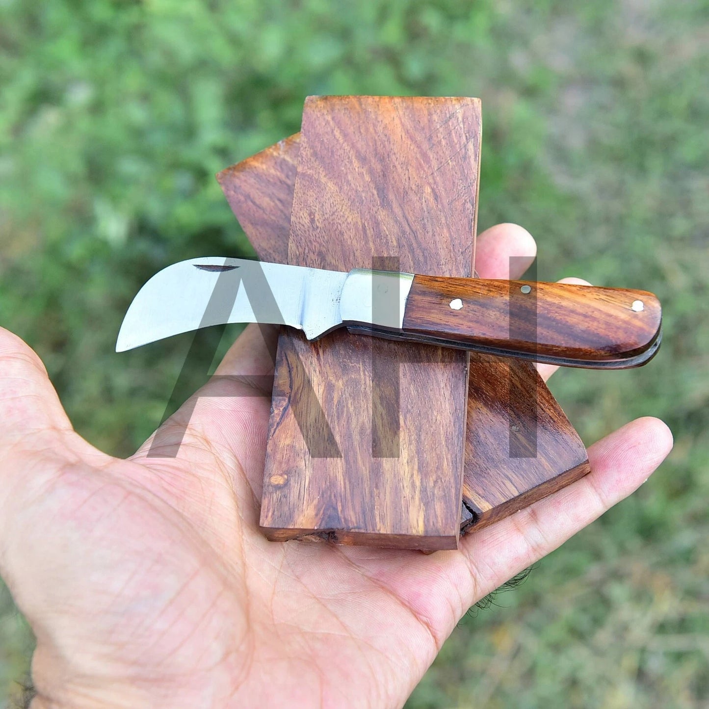 DRAKE BROWN WOOD CUSTOM COMPOSITE KNIFE HANDLE MATERIAL BLANK SCALES