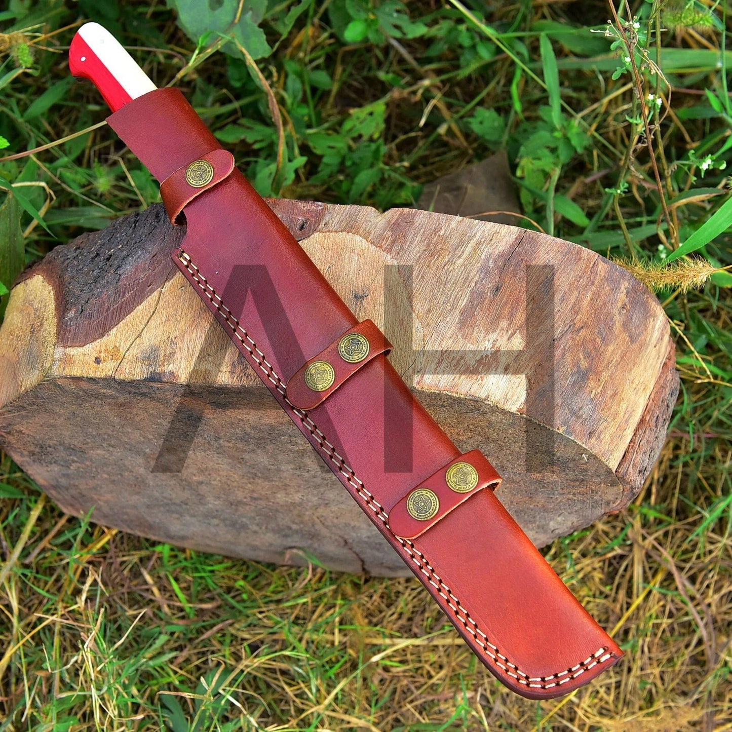 15"Inch Damascus Steel Brisket Knife / Ham Knife /Carving Knife"&TEXAS FLAG