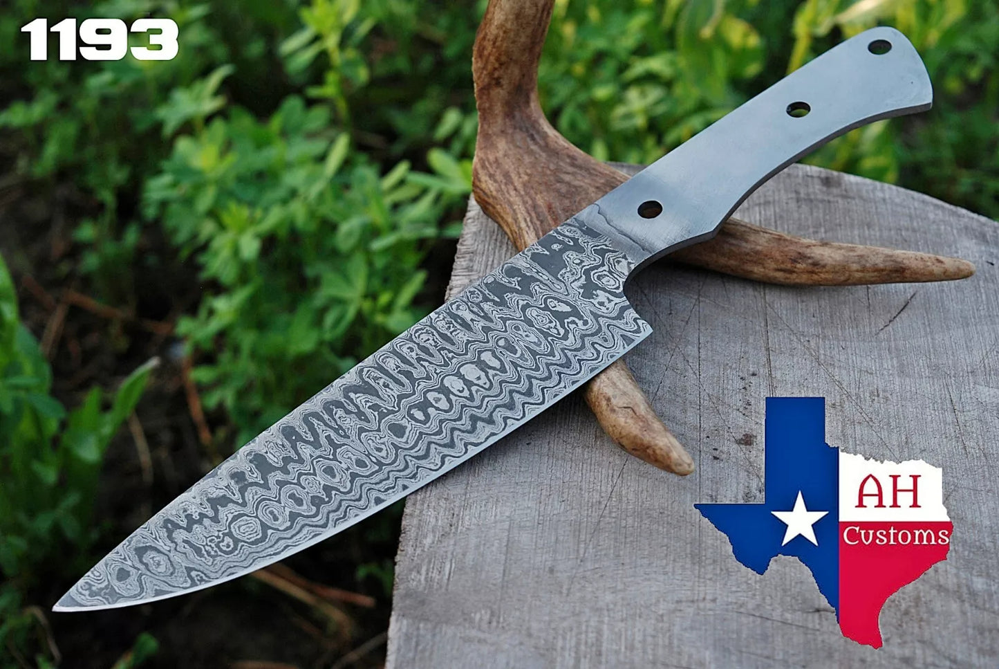 CUSTOM HAND FORGED BLANK BLADE DAMASCUS CHEF KNIFE MAKE YOUR OWN HANDLE