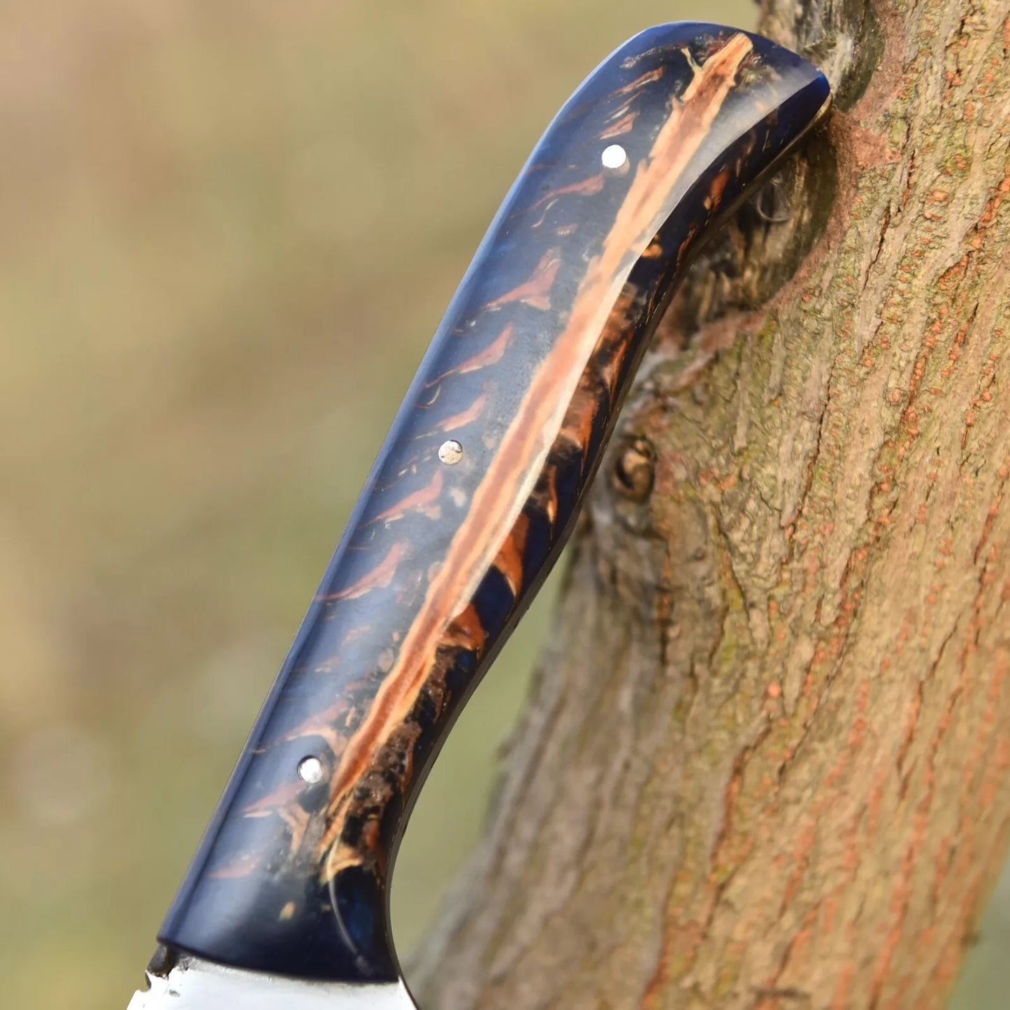 Handmade SEAX Knife D2 High Carbon Steel HUNTING Knife CAMPING PINE CONE HANDLE