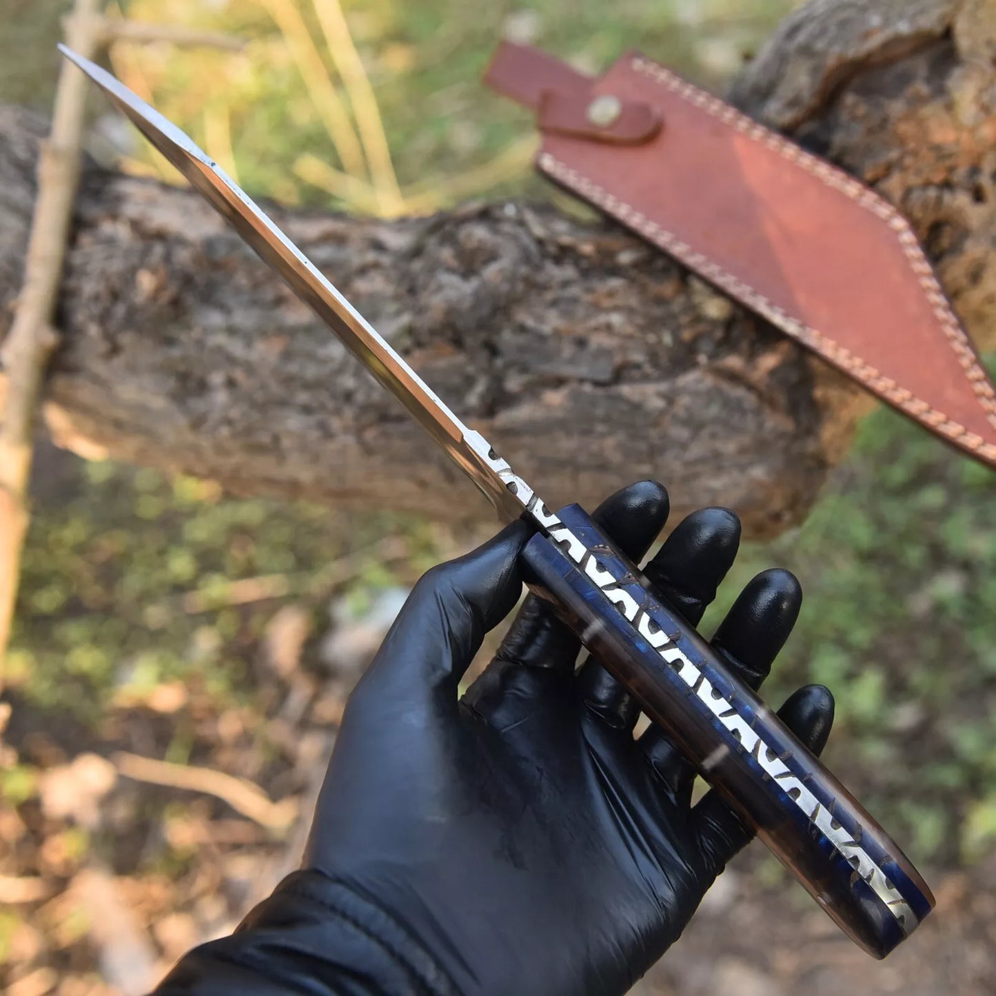 Handmade SEAX Knife D2 High Carbon Steel HUNTING Knife CAMPING PINE CONE HANDLE