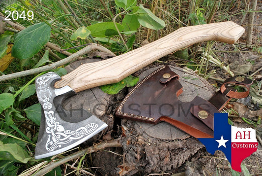 BEAUTIFUL CUSTOM HANDMADE CARBON PREMIUM TOMAHAWK VIKING AXE THROWING