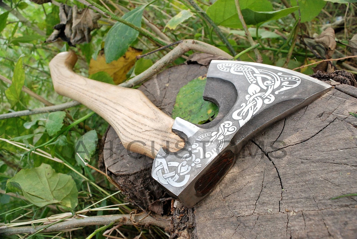 BEAUTIFUL CUSTOM HANDMADE CARBON PREMIUM TOMAHAWK VIKING AXE THROWING