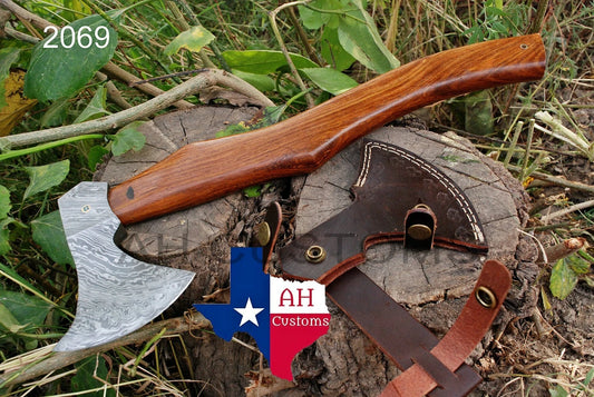 HAND MADE DAMASCUS STEEL TOMAHAWK, HATCHET, AXE ,INTEGRAL, AXE
