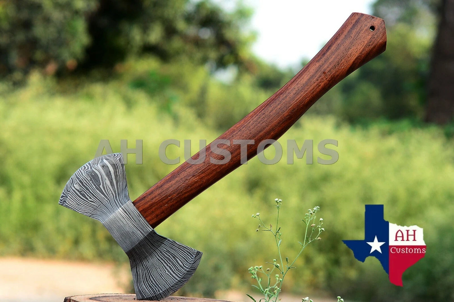 HANDMADE FORGED DAMASCUS STEEL TOMAHAWK, HATCHET, DOUBLE HEAD AXE ,INTEGRAL
