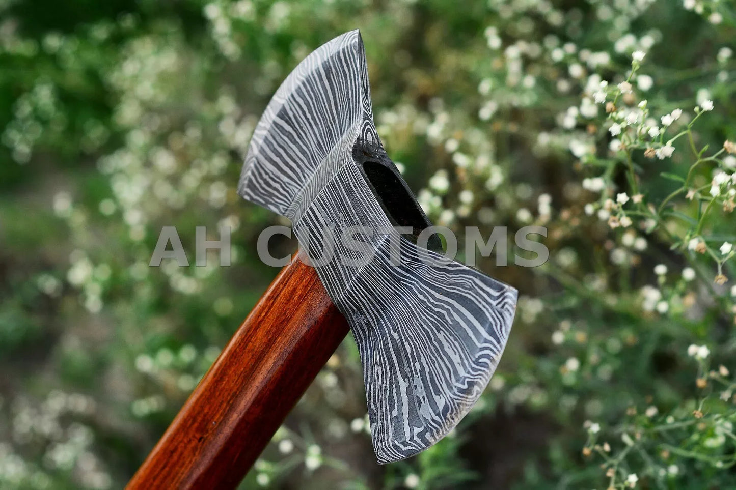 HANDMADE FORGED DAMASCUS STEEL TOMAHAWK, HATCHET, DOUBLE HEAD AXE ,INTEGRAL