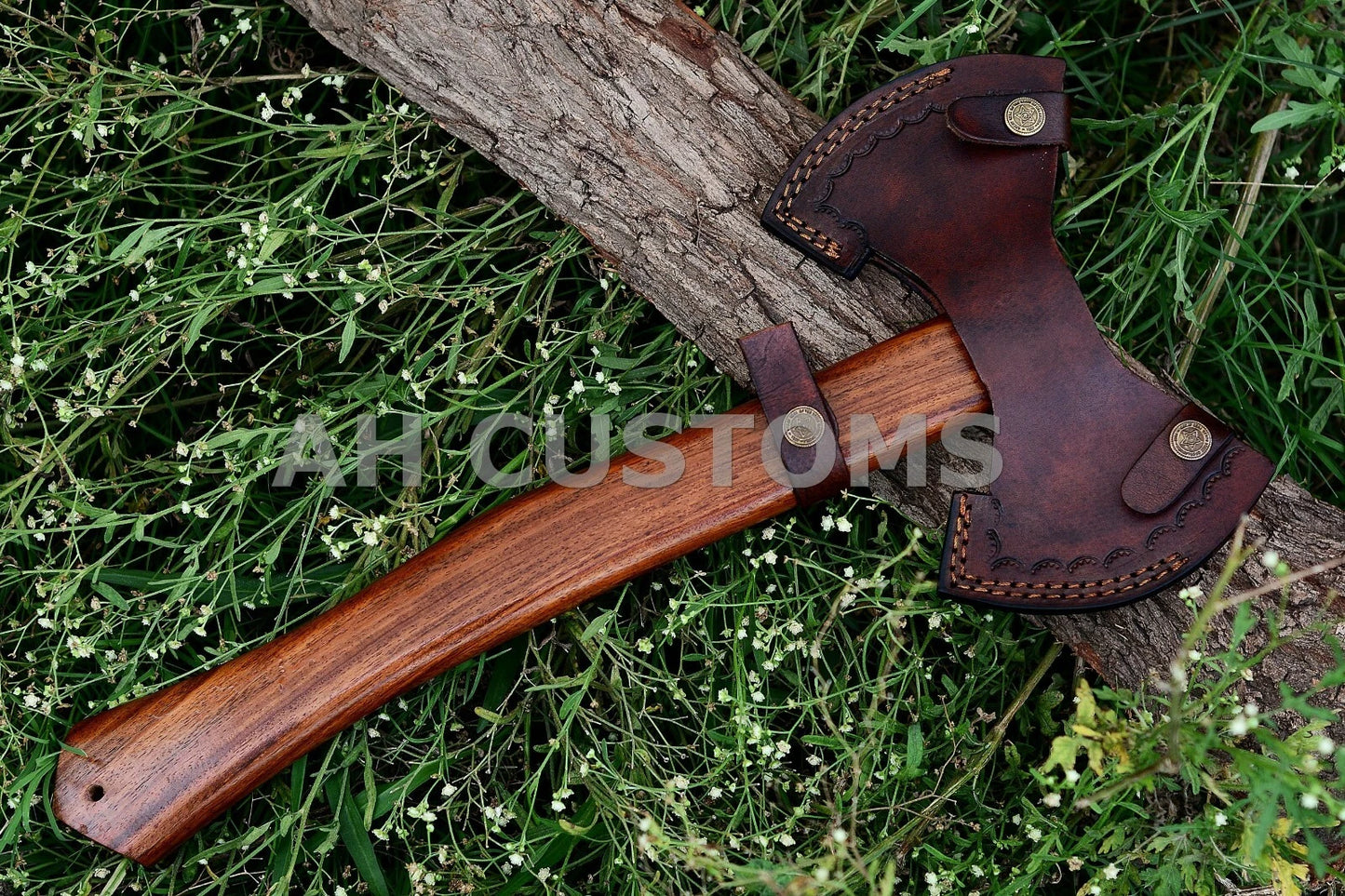 HANDMADE FORGED DAMASCUS STEEL TOMAHAWK, HATCHET, DOUBLE HEAD AXE ,INTEGRAL