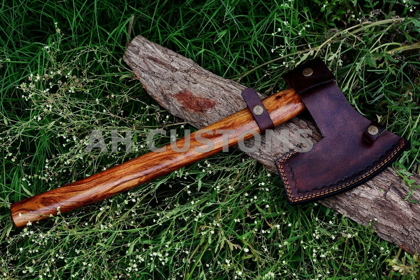 HANDMADE FORGED DAMASCUS STEEL TOMAHAWK, HATCHET, AXE ,INTEGRAL