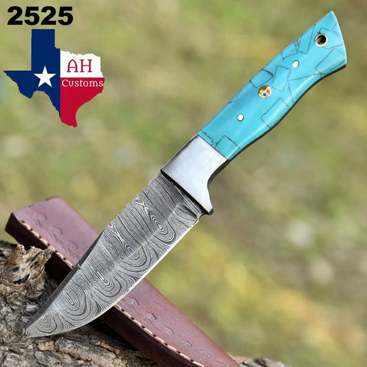Damascus Hunting Knife Custom HandMade - Hand Forged Damascus Steel Blade