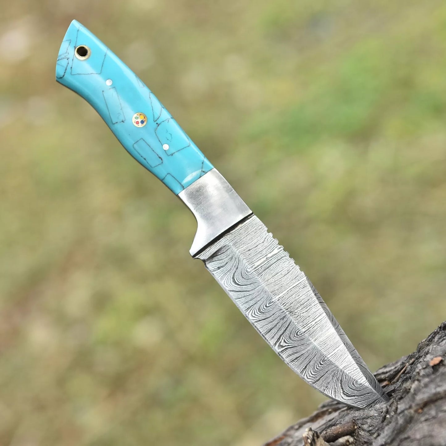 Damascus Hunting Knife Custom HandMade - Hand Forged Damascus Steel Blade