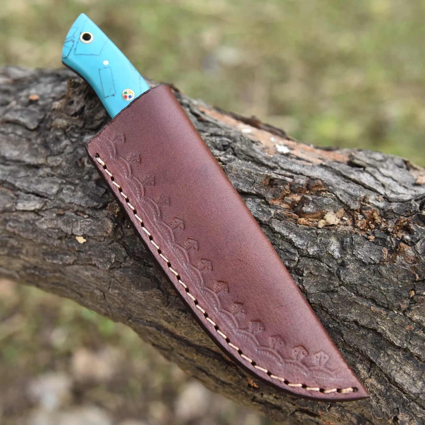 Damascus Hunting Knife Custom HandMade - Hand Forged Damascus Steel Blade