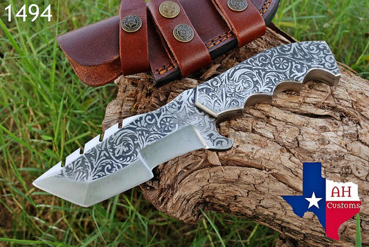 HAND MADE J2 TOOL STEEL TRACKER KNIFE & STEEL HANDLE