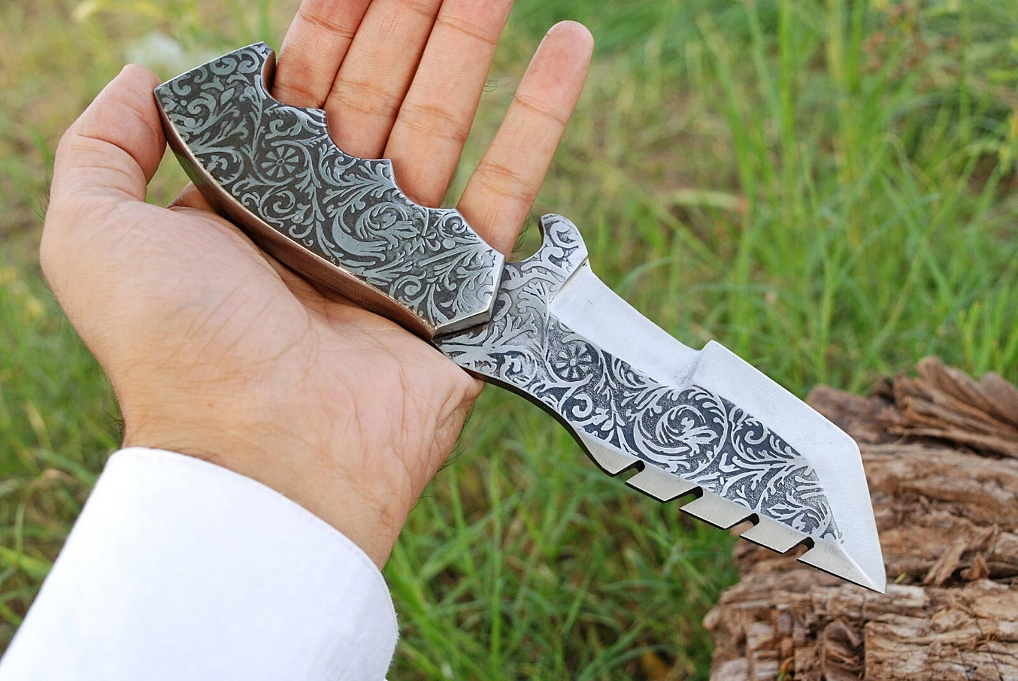 HAND MADE J2 TOOL STEEL TRACKER KNIFE & STEEL HANDLE