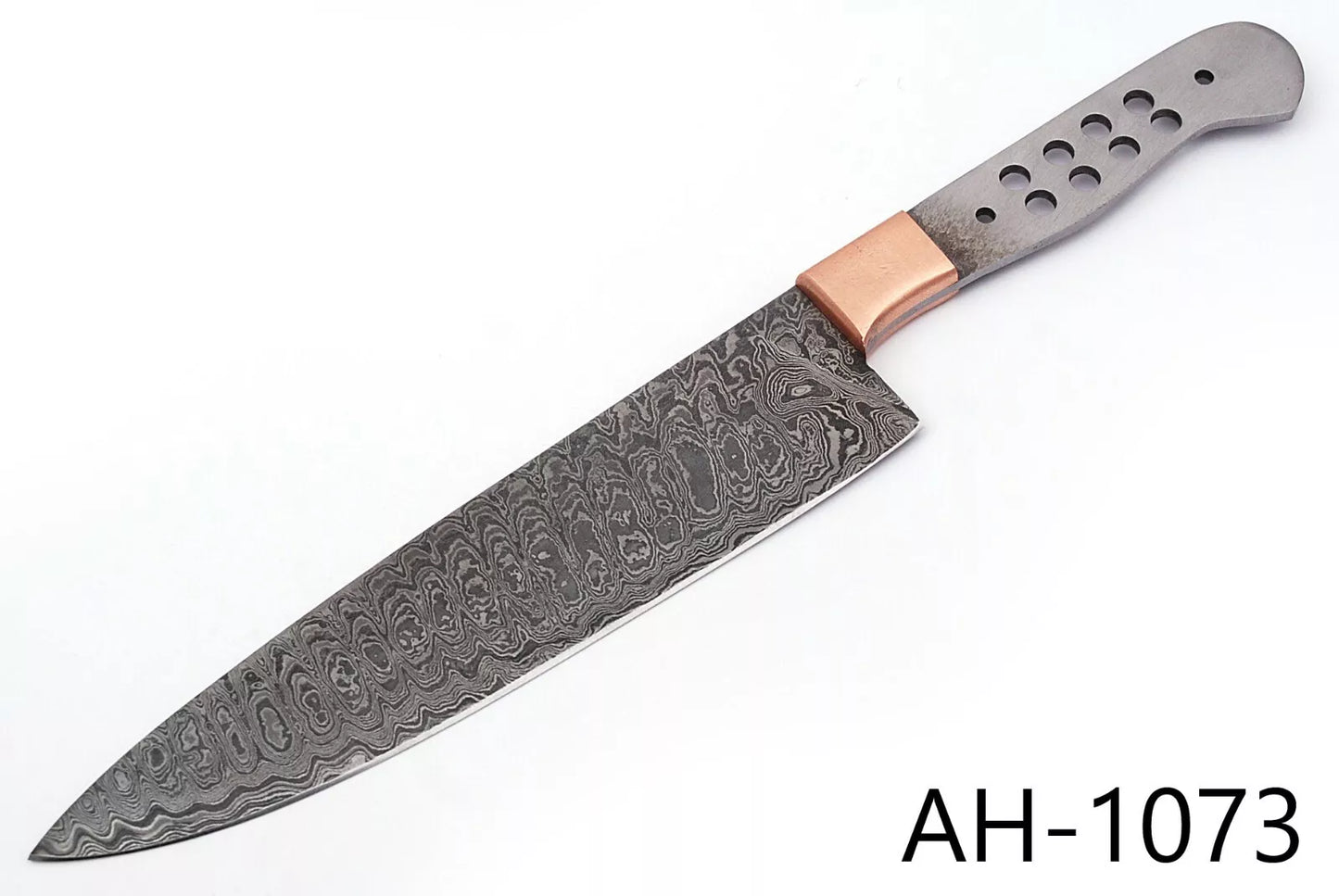 12"CUSTOM HAND FORGED DAMASCUS STEEL CHEF BLANK BLADE KNIFE