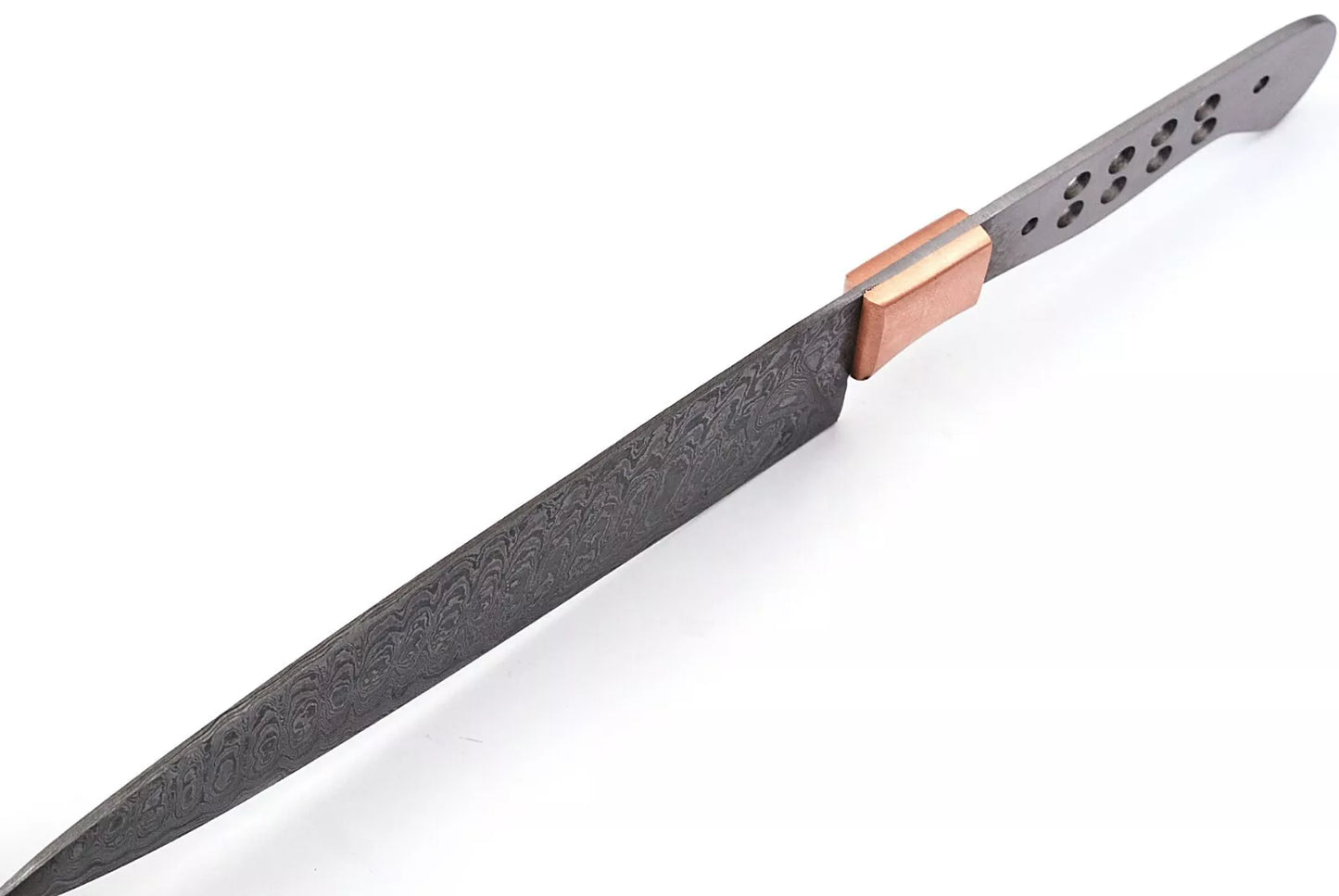 12"CUSTOM HAND FORGED DAMASCUS STEEL CHEF BLANK BLADE KNIFE