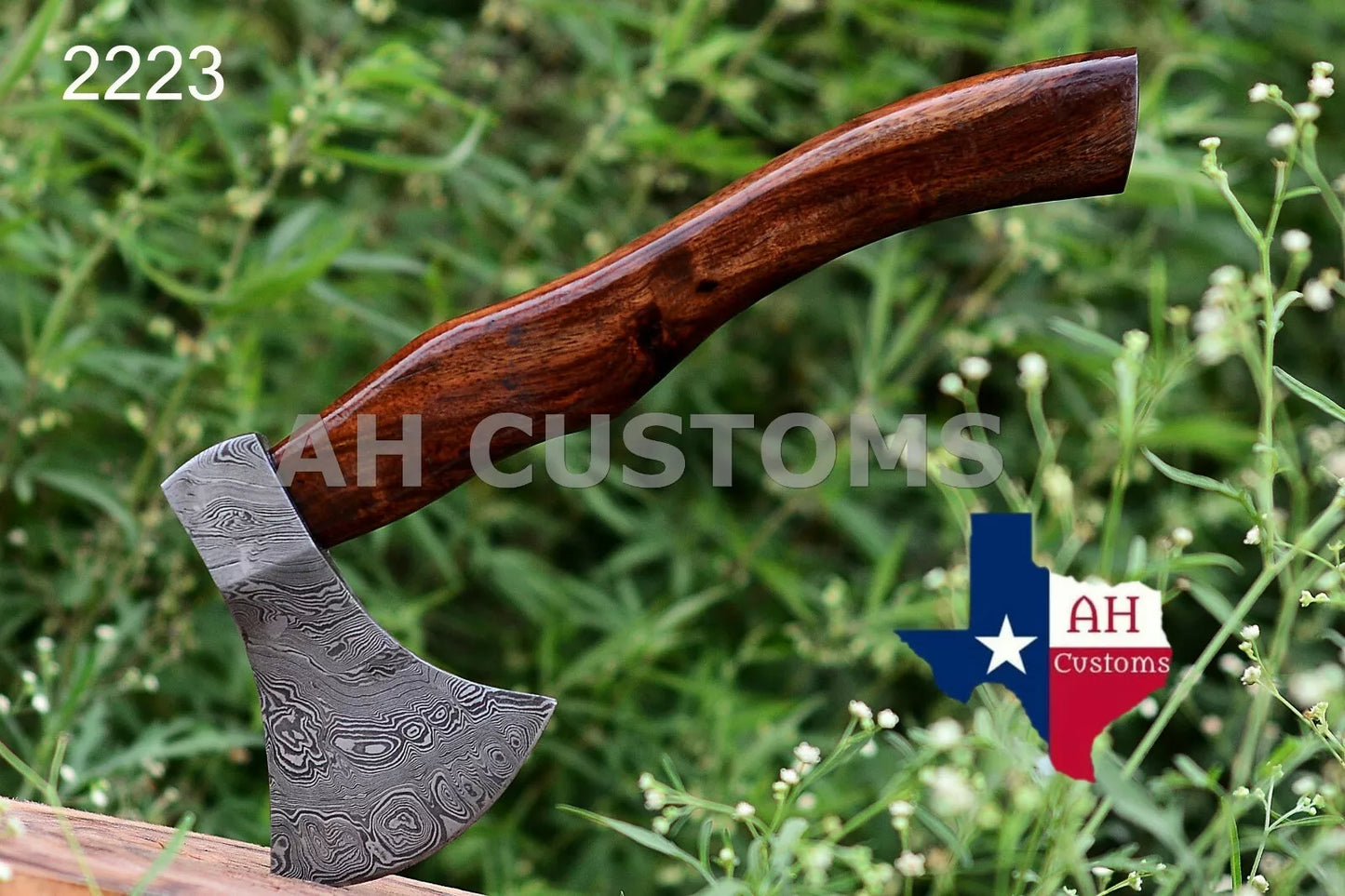 HANDMADE FORGED DAMASCUS STEEL TOMAHAWK, HATCHET, AXE ,INTEGRAL
