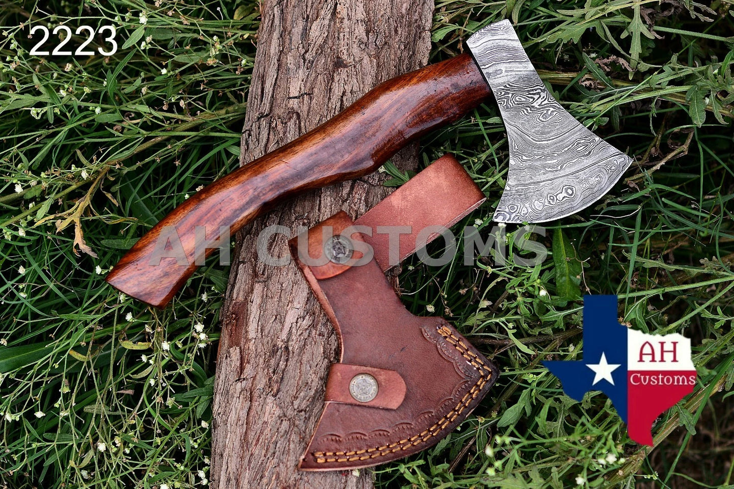HANDMADE FORGED DAMASCUS STEEL TOMAHAWK, HATCHET, AXE ,INTEGRAL