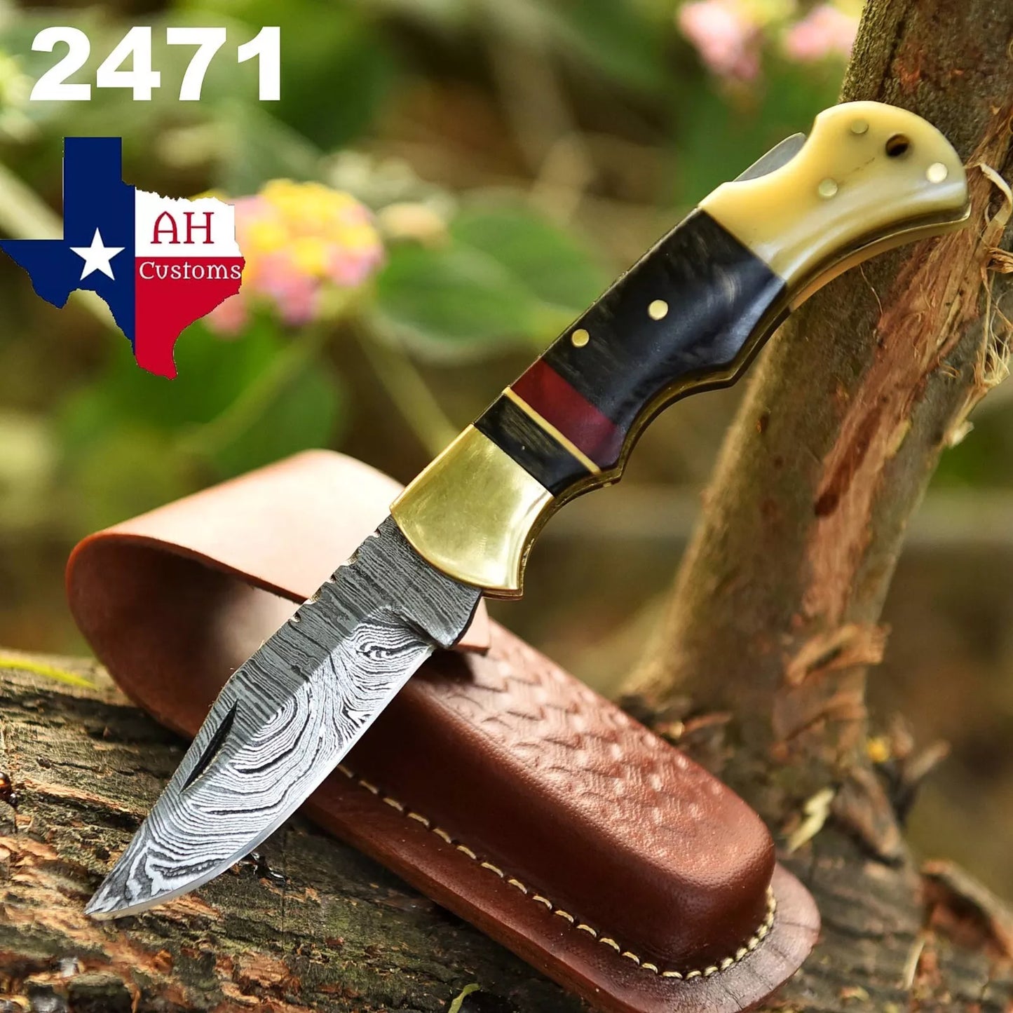 BACK LOCK POCKET KNIFE HANDMADE FORGED DAMASCUS STEEL FOLDING KNIFE EDC