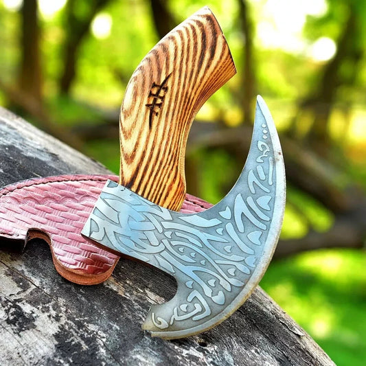 Pizza Axe Viking Pizza Cutter Stainless Steel Hand Forged With Wooden Handle