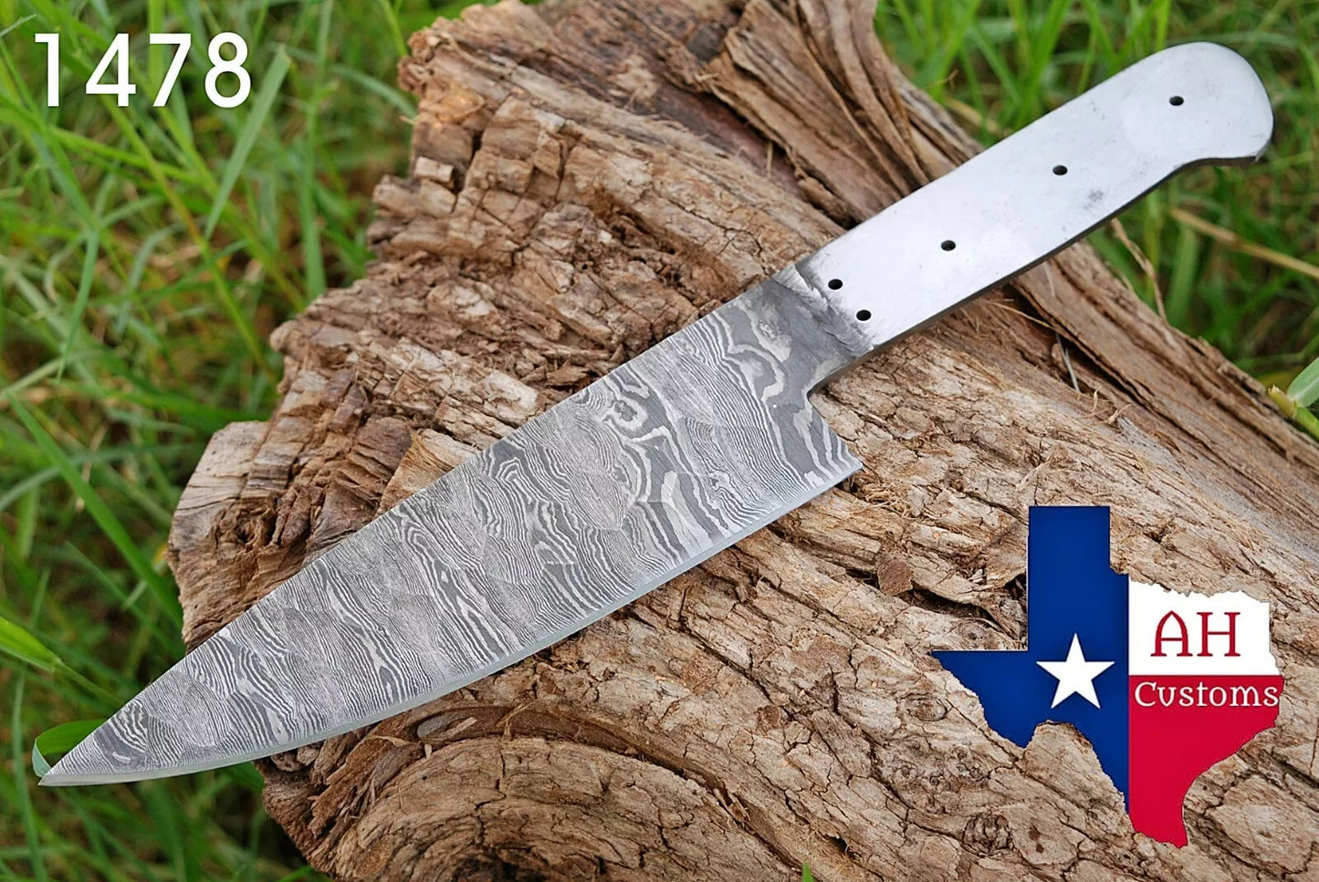12"HAND FORGED DAMASCUS STEEL CHEF BLANK BLADE KNIFE FOR MAKING SUPPLIES