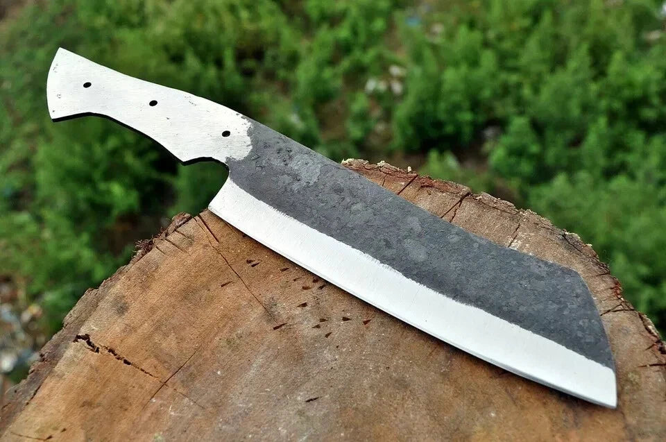 Custom hand Forged High Carbon Steel Chef Knife Blank Blade , Meat Cleaver