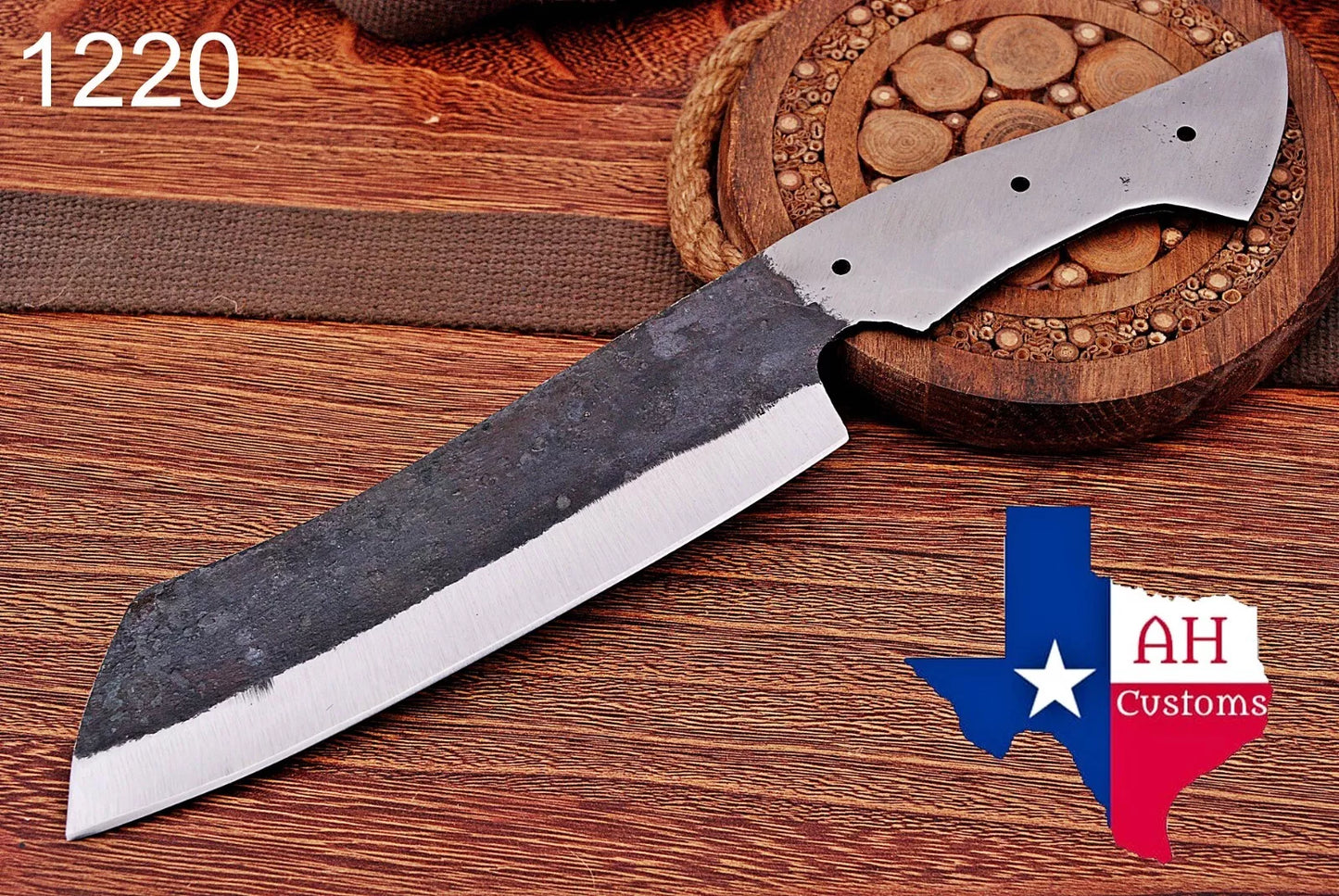 Custom hand Forged High Carbon Steel Chef Knife Blank Blade , Meat Cleaver