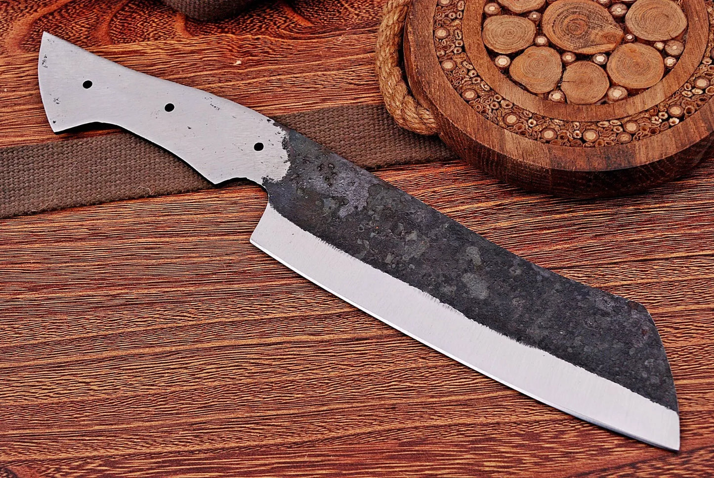 Custom hand Forged High Carbon Steel Chef Knife Blank Blade , Meat Cleaver