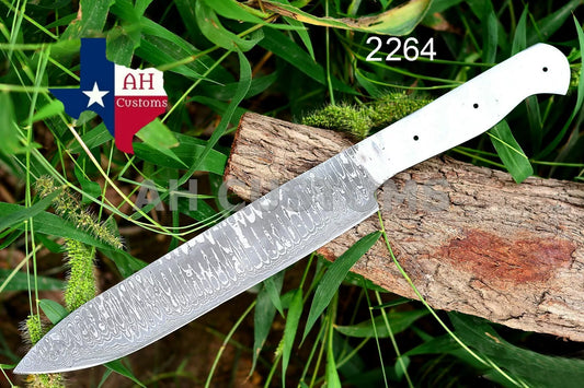 CUSTOM HAND FORGED BLANK BLADE DAMASCUS CHEF KNIFE MAKE YOUR OWN HANDLE