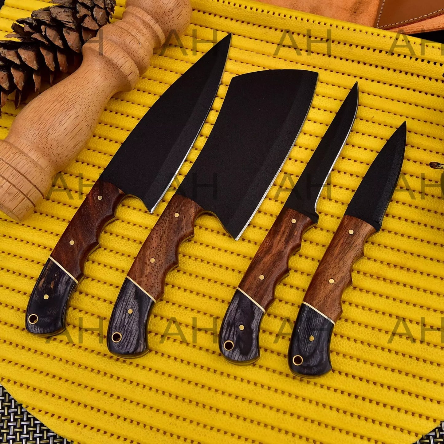 CUSTOM HANDMADE FORGED CARBON STEEL CHEF KNIFE KITCHEN KNIVES CHEF SET