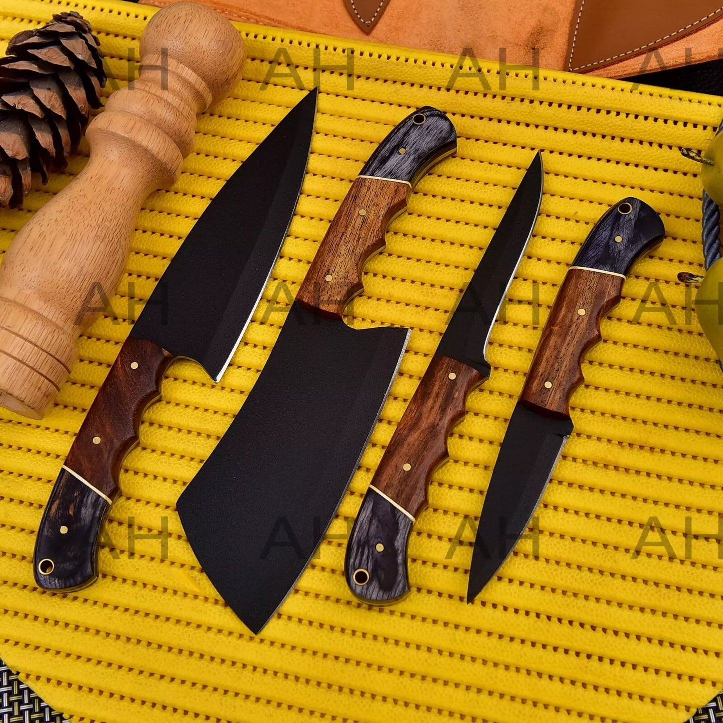 CUSTOM HANDMADE FORGED CARBON STEEL CHEF KNIFE KITCHEN KNIVES CHEF SET