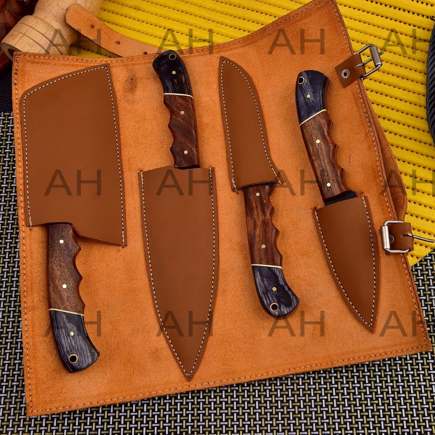 CUSTOM HANDMADE FORGED CARBON STEEL CHEF KNIFE KITCHEN KNIVES CHEF SET