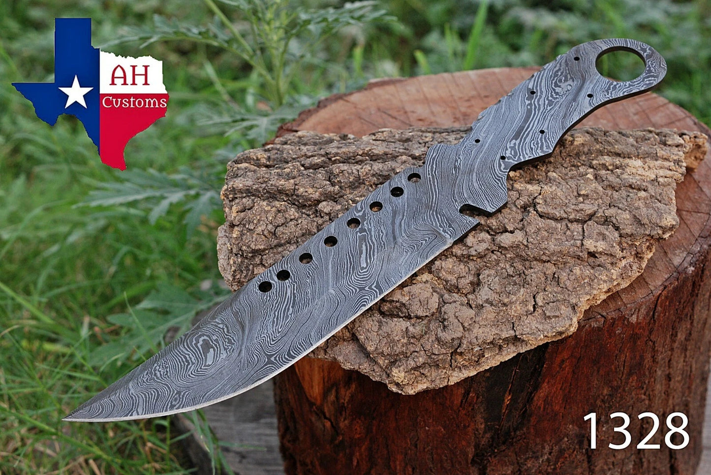 CUSTOM HAND FORGED DAMASCUS STEEL BLANK BLADE HUNTING KNIFE