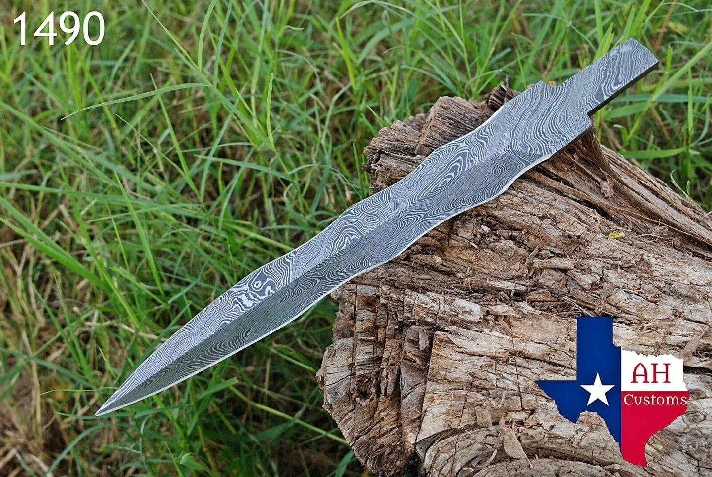 CUSTOM HAND FORGED DAMASCUS DAGGER HUNTING BOOT KNIFE BLANK BLADE Full Tang