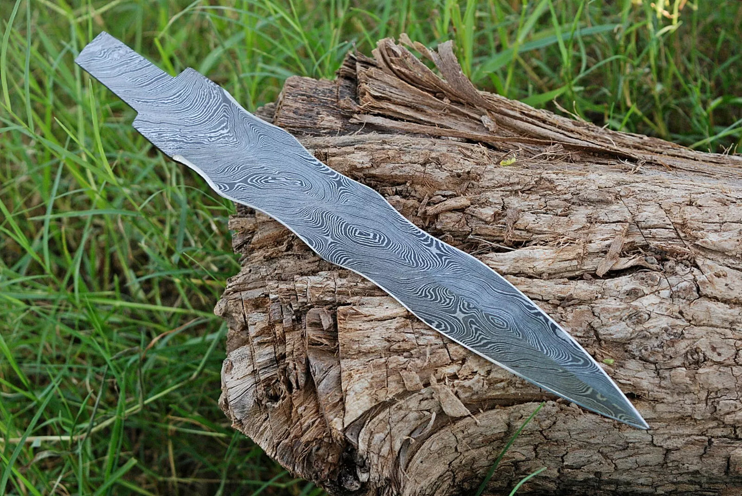 CUSTOM HAND FORGED DAMASCUS DAGGER HUNTING BOOT KNIFE BLANK BLADE Full Tang