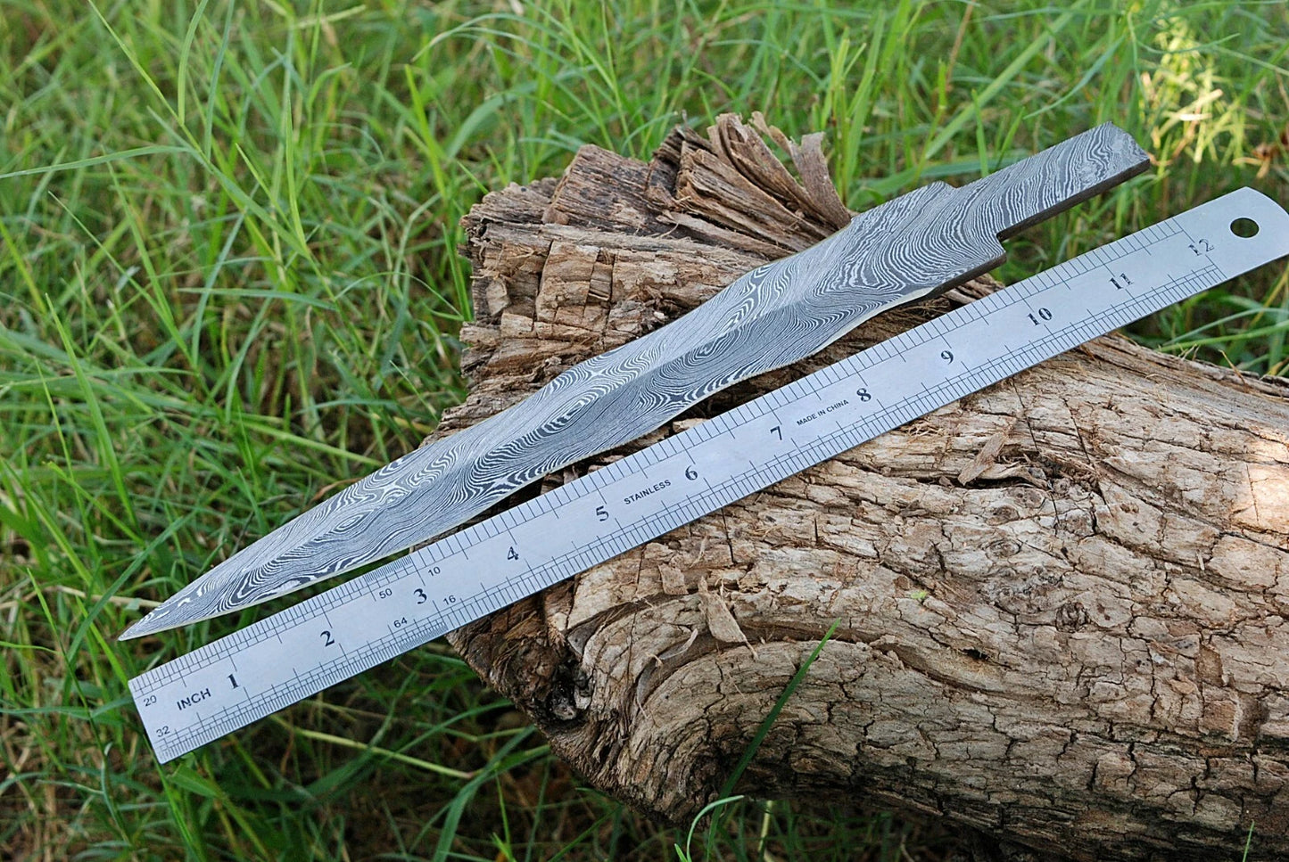 CUSTOM HAND FORGED DAMASCUS DAGGER HUNTING BOOT KNIFE BLANK BLADE Full Tang