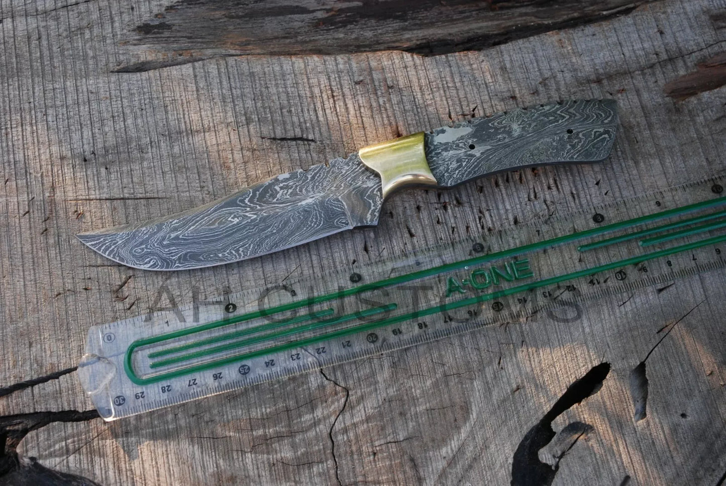 8"CUSTOM HAND FORGED DAMASCUS STEEL HUNTING BLANK BLADE KNIFE FULL TANG