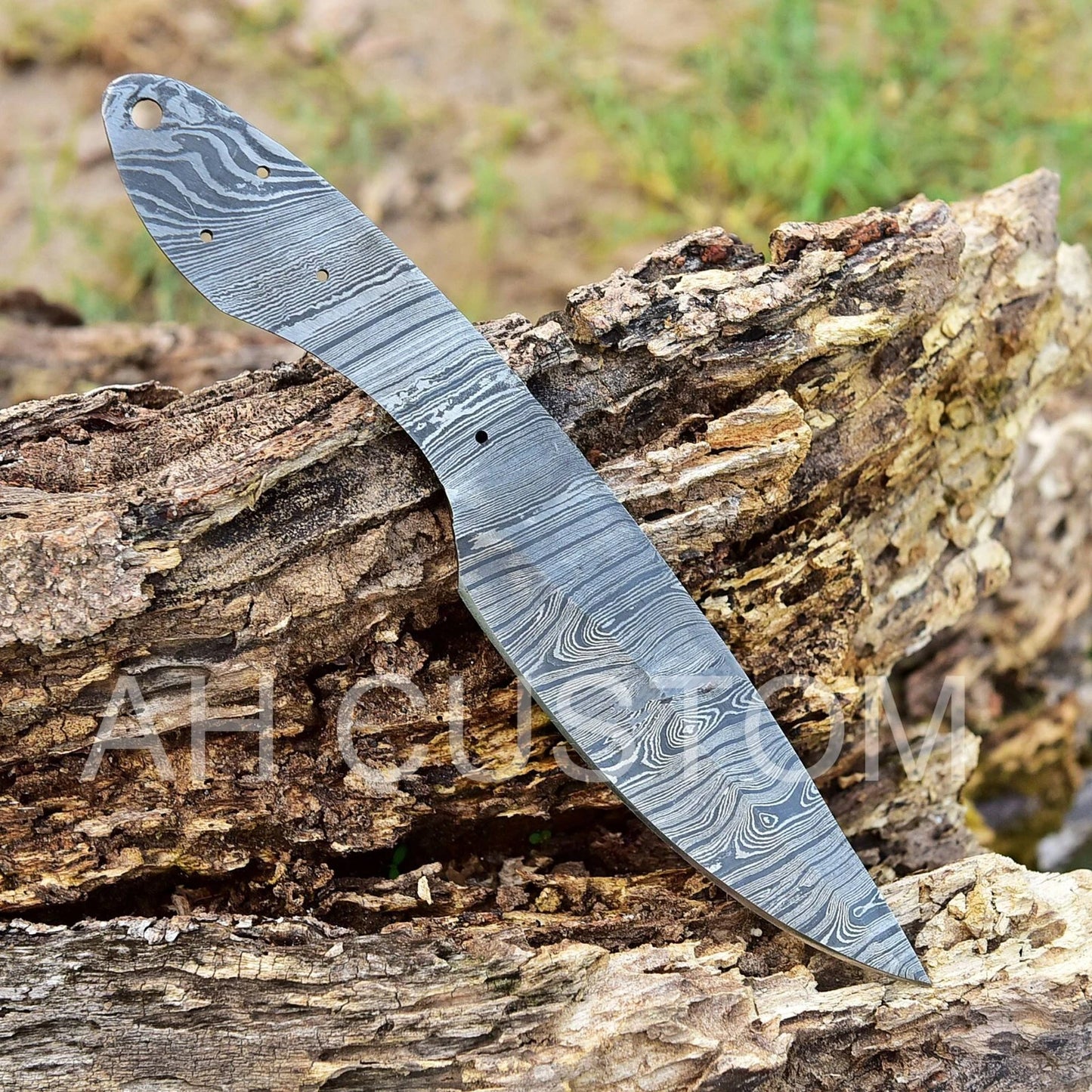 10”Custom HAND FORGED DAMASCUS STEEL Hunting KNIFE BLANK BLADE Full Tang