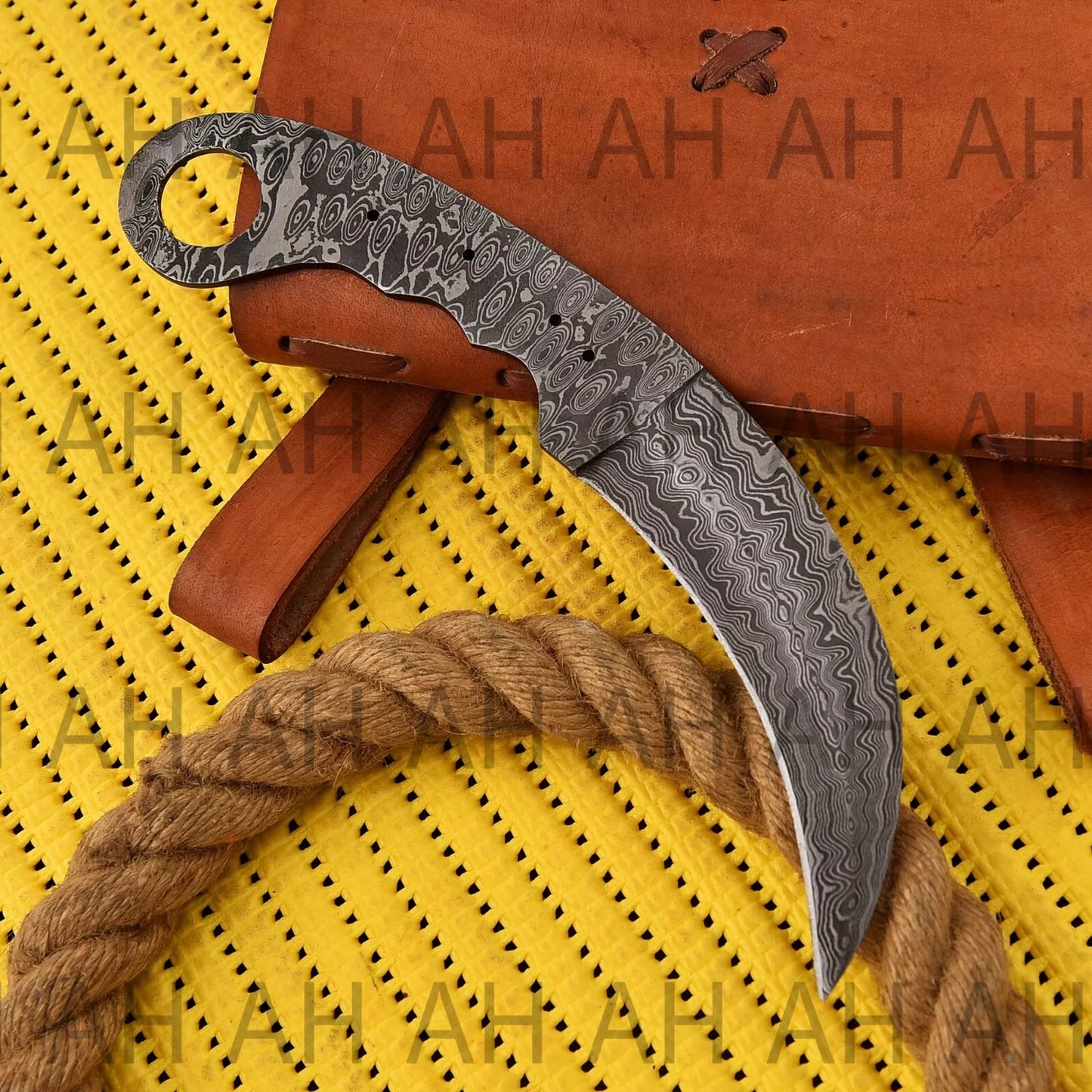 FULL TANG HAND FORGED DAMASCUS STEEL KARAMBIT KNIFE BLANK BLADE