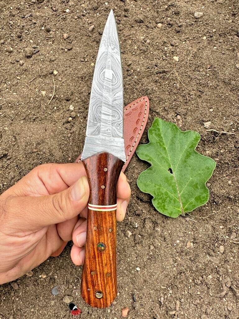 Handmade Damascus Steel Double Edged Dagger  Everyday Carry Anniversary Gift For Him Groomsmen Gift Collectible Knife