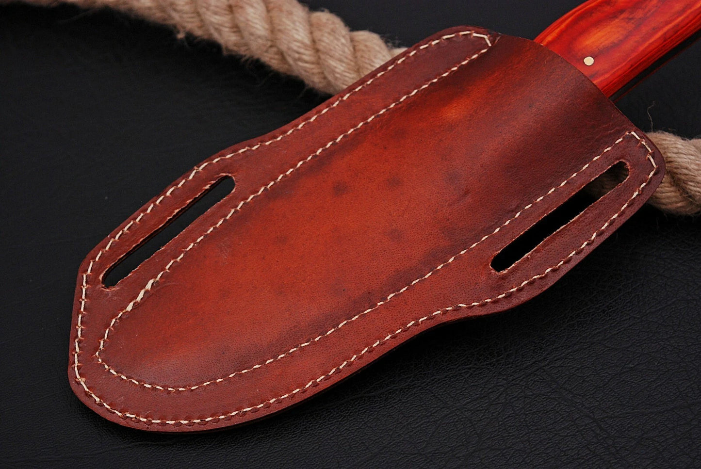 Double Stitch Handmade Leather Sheath for Fixed Blade Knife – 7 Inch Universal Cover