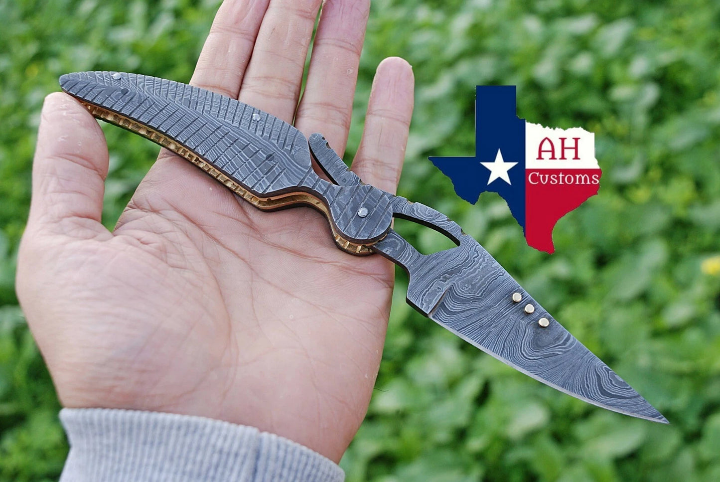 Hand Forged Damascus Steel Folding Pocket Knife with Damascus Steel Handle – 512 Layers EDC Knife with Leather Sheath