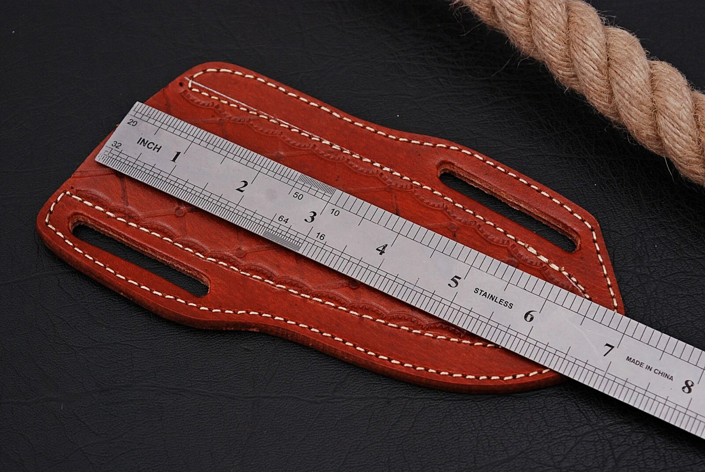 Double Stitch Handmade Leather Sheath for Fixed Blade Knife – 7 Inch Universal Cover